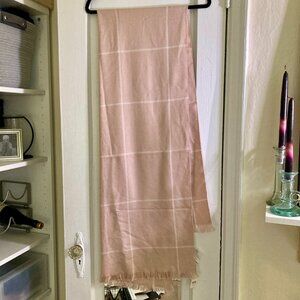 NWT LOFT Cream/Pale Pink Scarf Striped Scarf